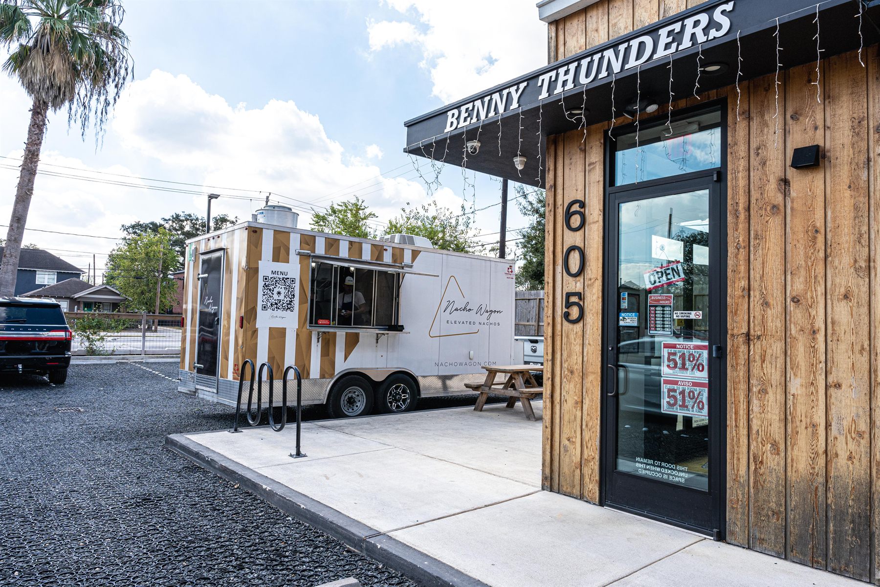The Nacho Wagon parked at Benny Thunders